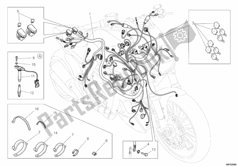 Wszystkie części do Wi? Zka Przewodów Ducati Diavel Carbon USA 1200 2011
